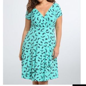 Torrid feather print surplice dress